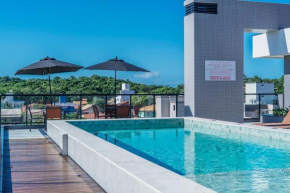 Adra 01 - Apartamento Garden no centro de Bombinhas - Finamente mobiliado e decorado - Rooftop com piscina e academia - À poucos metros da praia - (Consultar serviços de roupas de cama e banho)